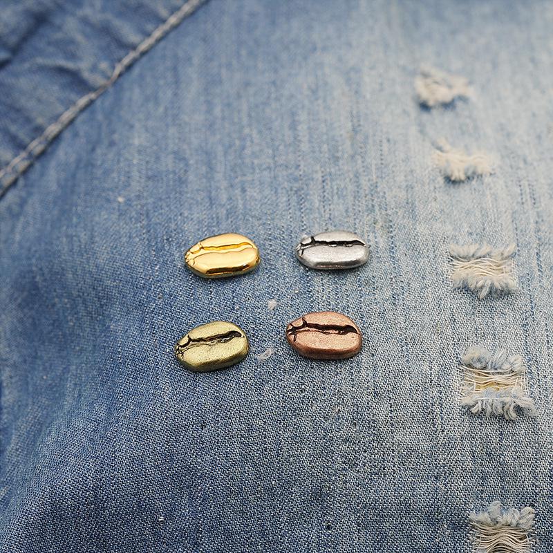 Серия значков европейской и американской кофейной утвари: Металлическая брошь в виде кофейного зерна, булавка на лацкан, аксессуары