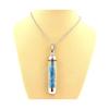 Necklace - Stones and Minerals - Neon Blue Apatite - Tube 50 Mm - Stainless Steel - Unisex