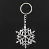 Fashion 30mm Key Ring Metal Key Chain Keychain Jewelry Antique   Plated Snow Snowflake 58x47mm Pendant