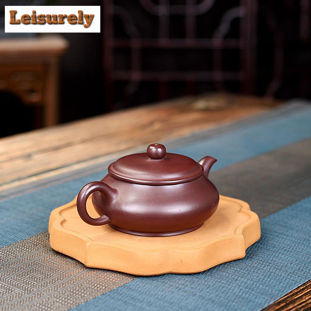 180 мл высококачественный чайник из фиолетовой глины Исин, ручная работа, открытая духовка, необработанный камень, красная глина, чайник, чайный сервиз Zisha для чая в подарок