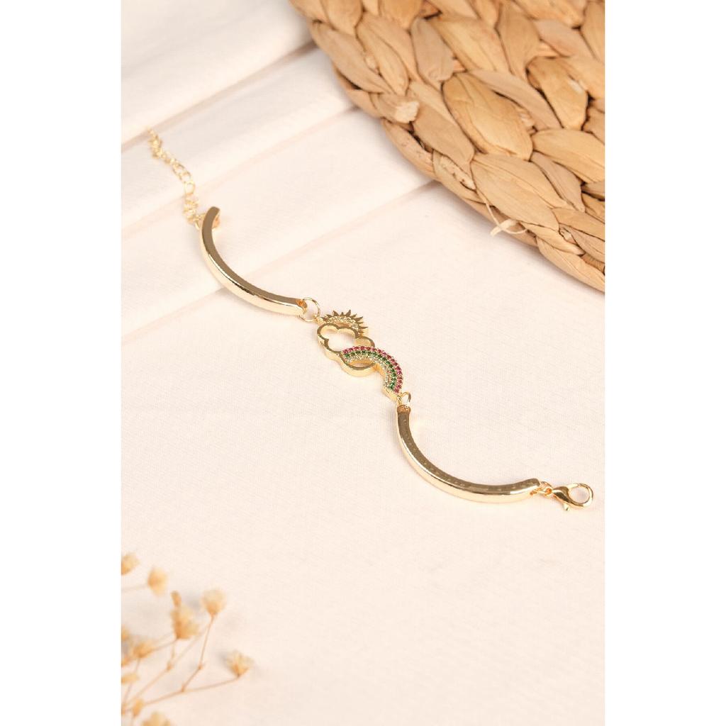 Женский позолоченный однотонный браслет