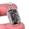 Natural Black Copper Turquoise 925 Solid Sterling Silver Gift Pendant 1.50" k8F56