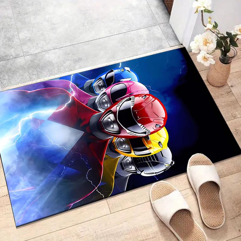 1pc Mighty Morphin Power Rangers2 Design Printed Area Rug Carpet for Bedroom Living Room Home Decor Rugs Mat Non Slip Mat Rug for Bedside