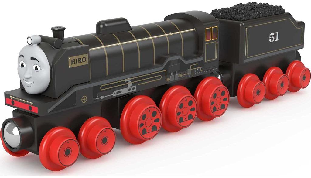 Mattel Thomas the Tank Engine Wooden Rail Series Hiro Years Old and HBK11 Black (Thomas) [2 Up]