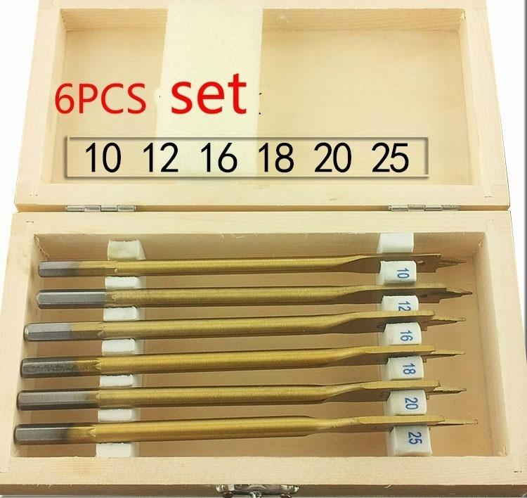 Coating Titanium Hex 13pcs Shank Flat Spade Woodworking Wood Drill Bits Hole Saw Drilling Tool 6mm To 35mm
