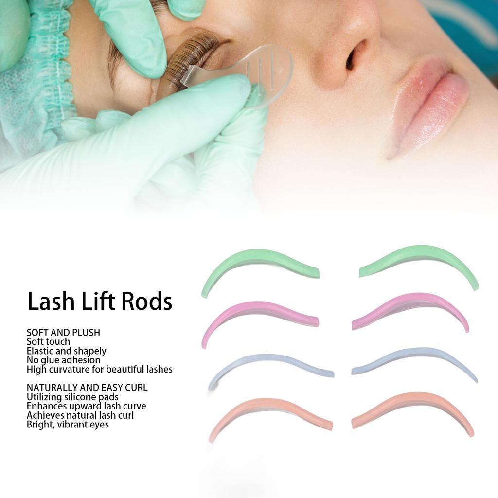 8 пар силиконовых валиков для ламинирования ресниц 4 размеров, многоразовые бигуди для завивки, инструменты для макияжа и красоты, не требующие клея, подушечки для ламинирования ресниц