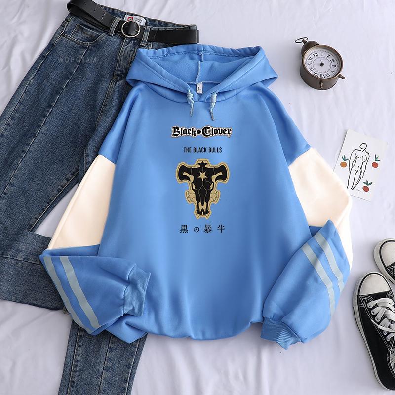 Funny Anime Black Clover THE BLACK BULLS Manga Hoodies Pullovers Clothing Autumn And Winter Gothic Long Sleeve Itself Sweatshirt