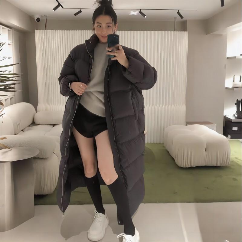Женская осенне-зимняя супер длинная высококачественная пуховая куртка длиной до колена, утолщенная и свободная куртка большого размера