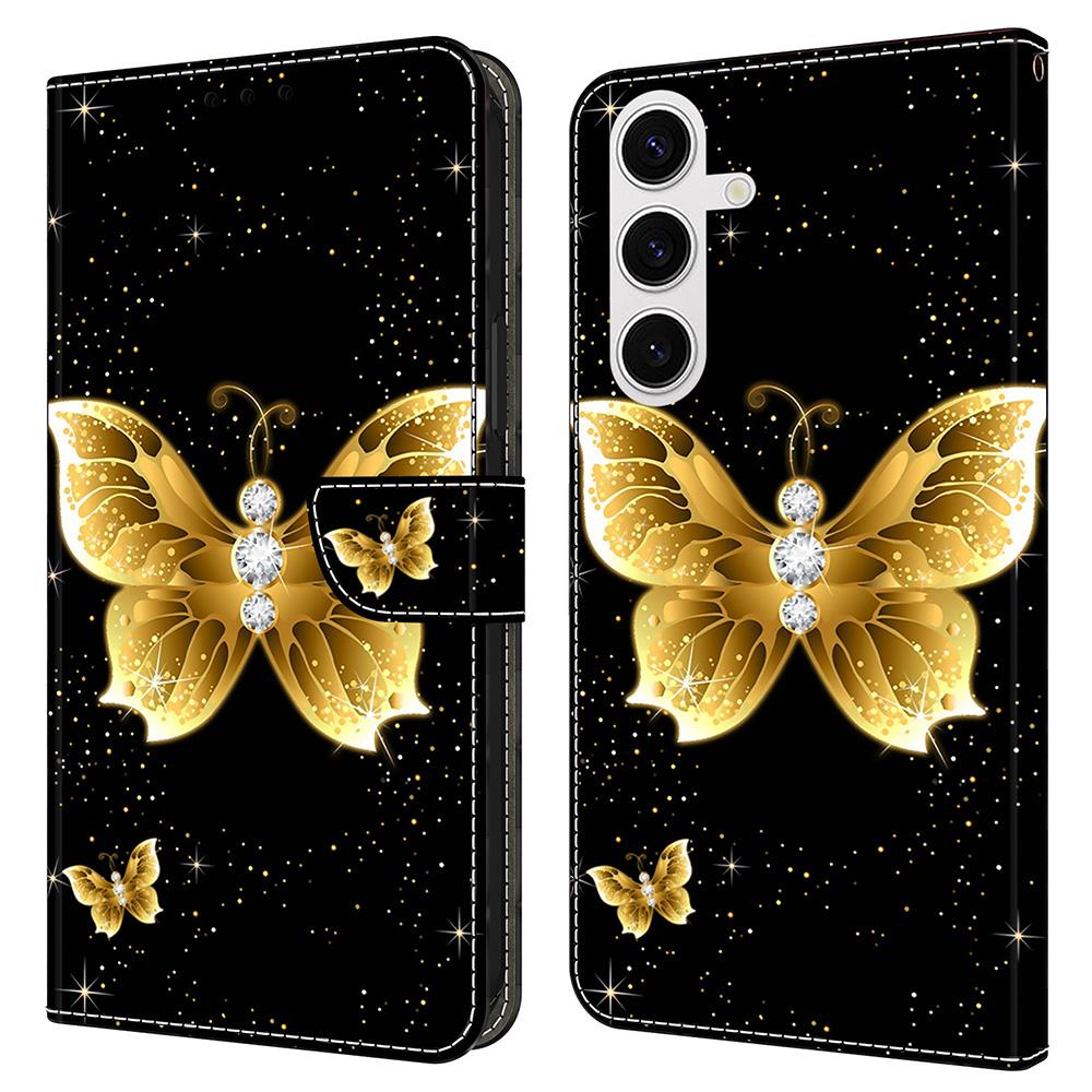 For Samsung Galaxy S25 Leather Case Pattern Printing Wallet Stand Flip Phone Cover