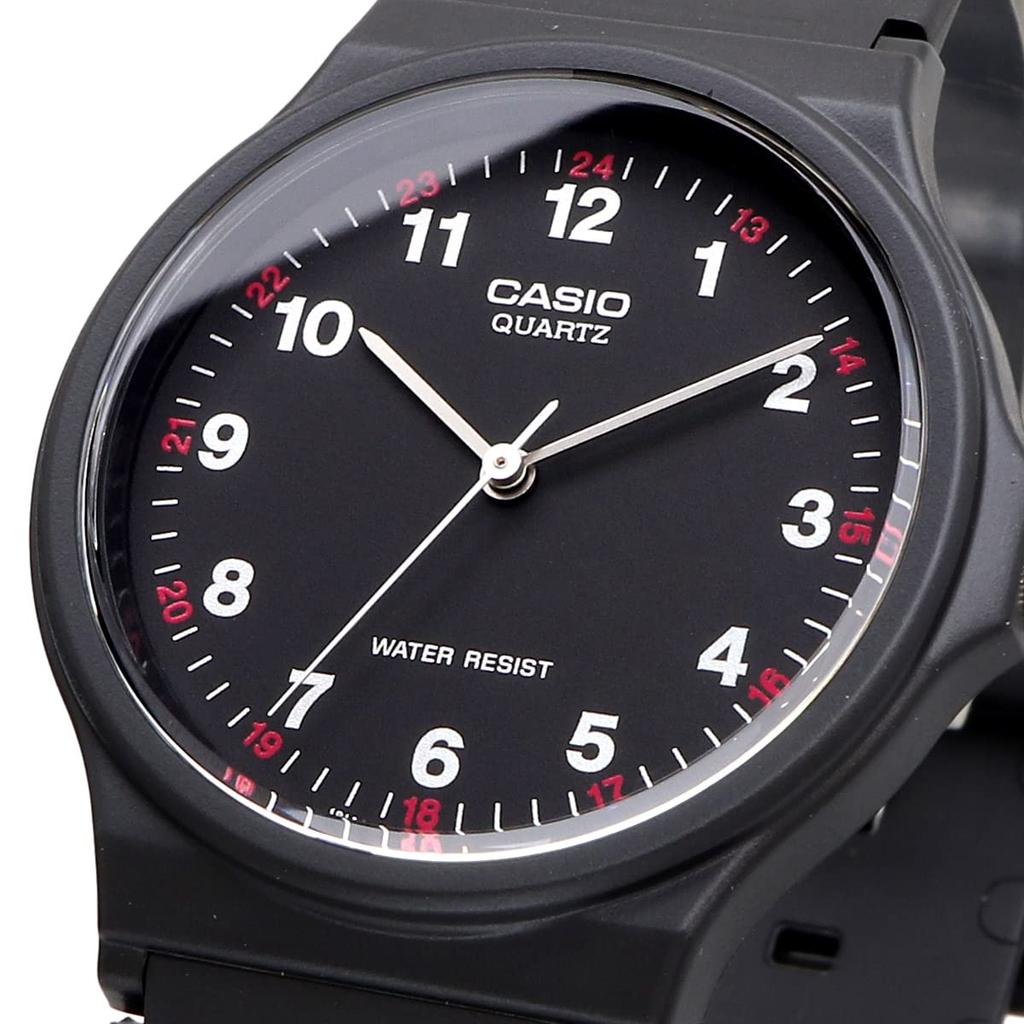 Casio Аналоговые часы MQ-24-1BL / MQ-24-7EL с уретановым ремешком, унисекс, черные, 24-часовой формат, белые, международная модель [импортные]