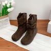 Зима новые ботфорты на платформе интернет-знаменитости, ретро квадратные короткие ботинки, осень и зима 2025 новые корейские ботинки-носки, эластичные ботинки на мягкой подошве