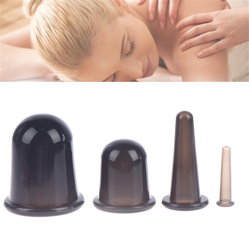 Black Silicone Cupping Vacuum Suction Lifting Facial Face Eyes Massage Cup