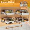 2 Tier Pull Out Plastic Storage Rack Large Capacity Kitchen Cabinet Storage Organizer Drawer Spice Jar Storage Shelves