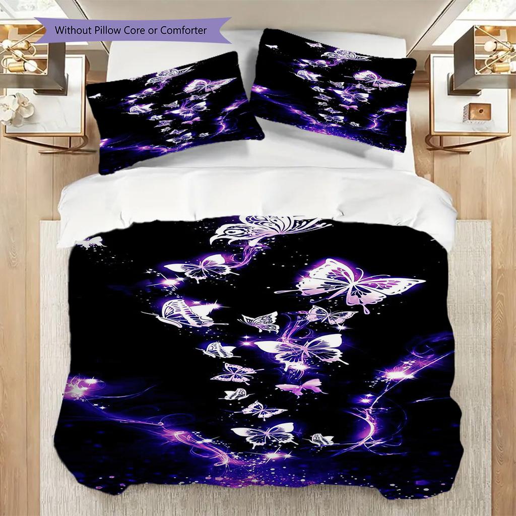 1PC Butterflies, flowers Bedding Quilt Set Quilt Cover Pillowcase Home Decoration Birthday Gift (1 * duvet cover + 15 * pillowcase, without core)