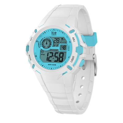 Авторизованный Дистрибьютор [ICE-WATCH] Мужские Унисекс Наручные Часы Ice-Watch 024003 ICE Digit Explorer Бело-Синие Маленькие Водонепроницаемые Секундомер Будильник Дата День Недели