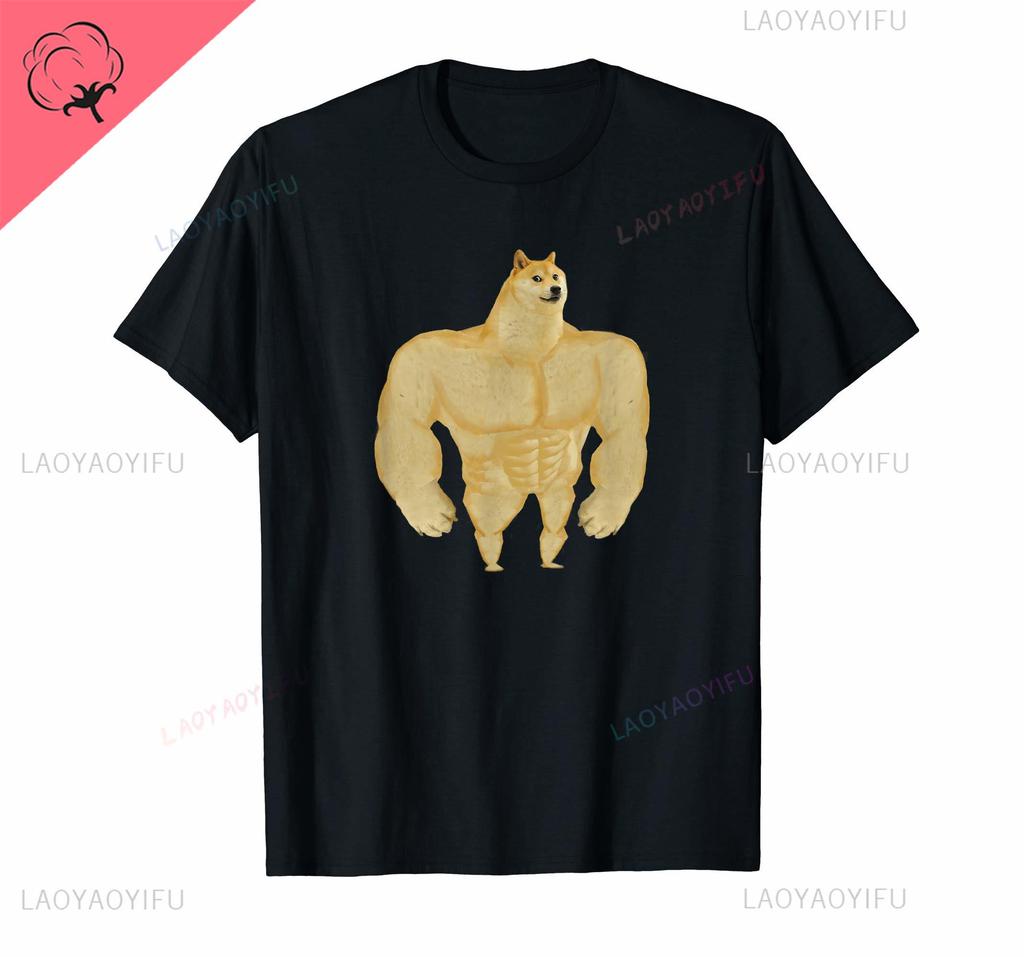 Interesting Idea More Design Cheems Ironic Doge Meme Swole Buff Dog T-Shirt for Men Women All-match T Shirt Tops Cotton Tees