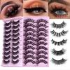 10 Pairs False Eyelashes Natural 3D Effect Multi-layer Thick Waterproof Eyes Make Up Long Lasting Fluffy Fake Eyelashes Make Up