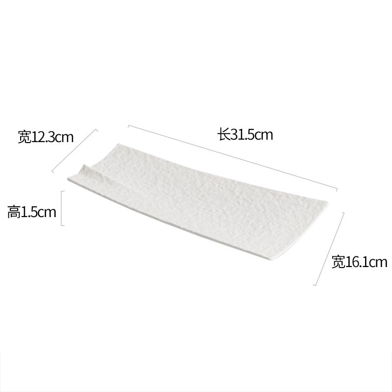 Solid Color Stone Pattern Ceramic Sushi Plate Irregular Long Strip Plate Sashimi Plate Dessert Dish Molecular Cuisine Tableware