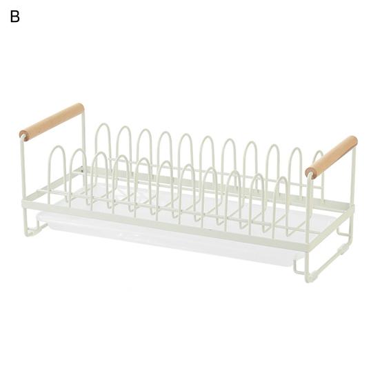Полка для слива посуды с деревянной ручкой и силиконовой противоскользящей накладкой, вертикальный водонепроницаемый органайзер для посуды на столешнице