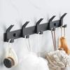 Modern Hanging Hooks for Wall Aluminium Black Towel Holder Bathroom Door Clothe Hanger Coat Rack Wall Mounted