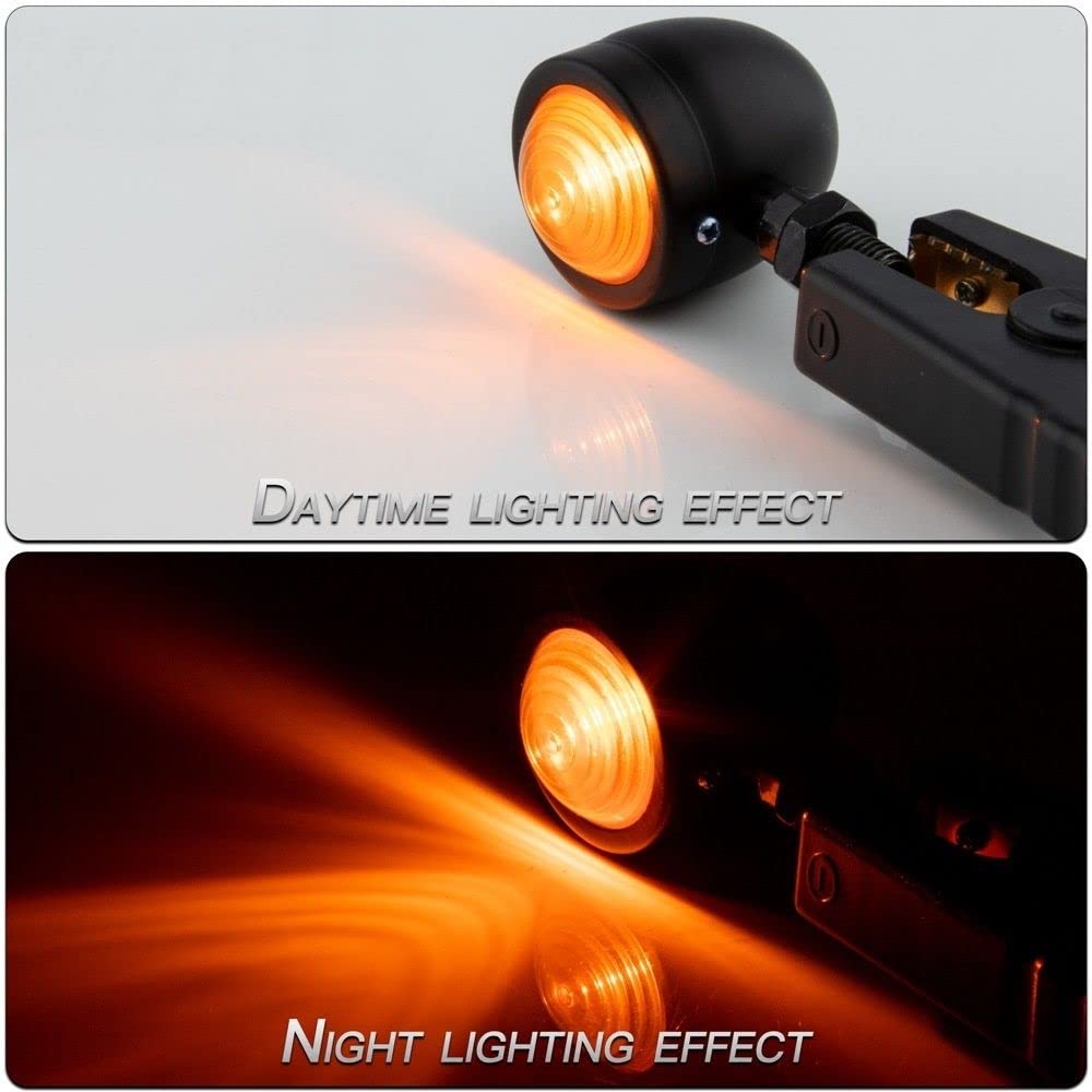 Мотоциклетные пулевидные поворотники типа пушечного ядра Harley Yamaha Honda Старый автомобиль Американский набор из 4 штук (Матовый черный)