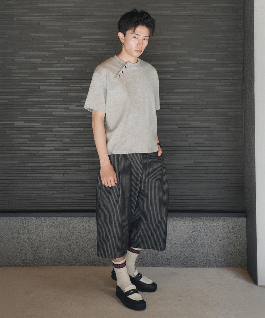 XERO Stripe Clean Denim Cinch Back Shorts [Black]