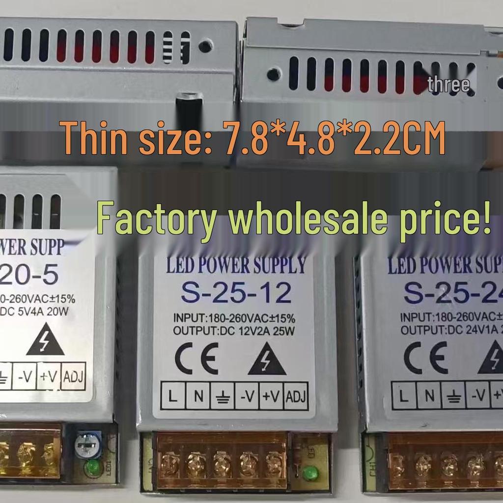 Сверхтонкий мини-блок питания 220 В на 5 В / 12 В / 24 В, светодиодный адаптер-трансформатор, DC 1A-4A.