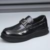 Мужские кожаные туфли весна и осень новые туфли-бини на одной педали, ленивые, с мягкой подошвой, дышащие, деловые повседневные туфли, лоферы на платформе