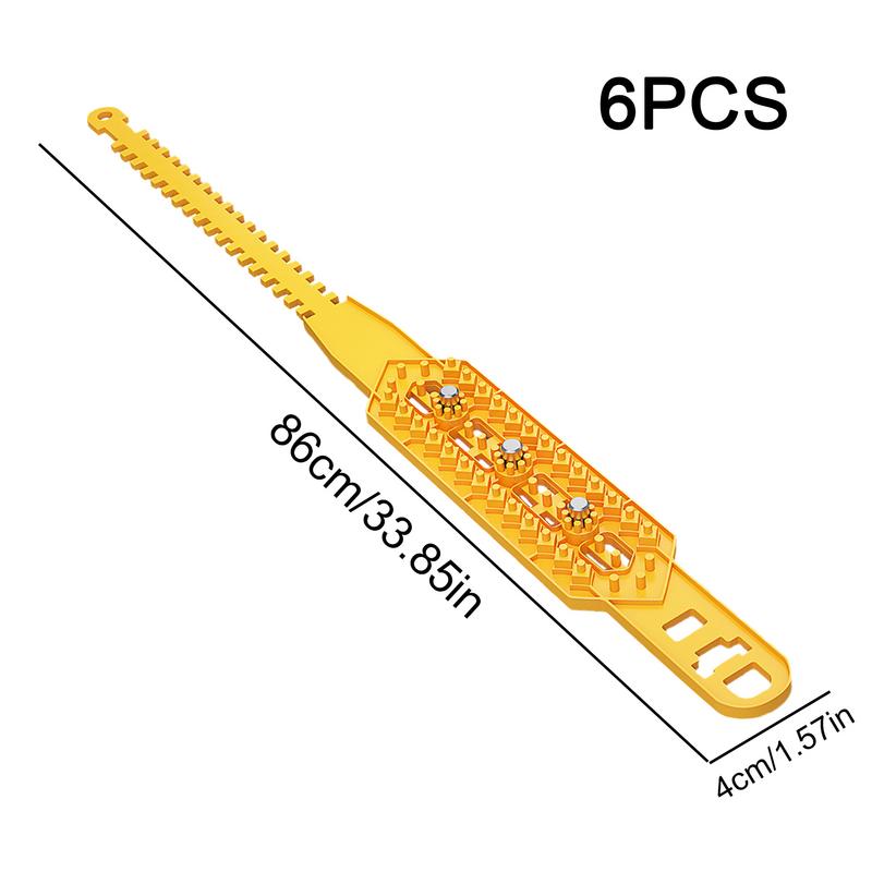 Автомобильная цепь противоскольжения 6 шт. Зимняя цепь безопасности для вождения Противоскользящие цепи противоскольжения Утолщенные Легкие Снежные захваты Для