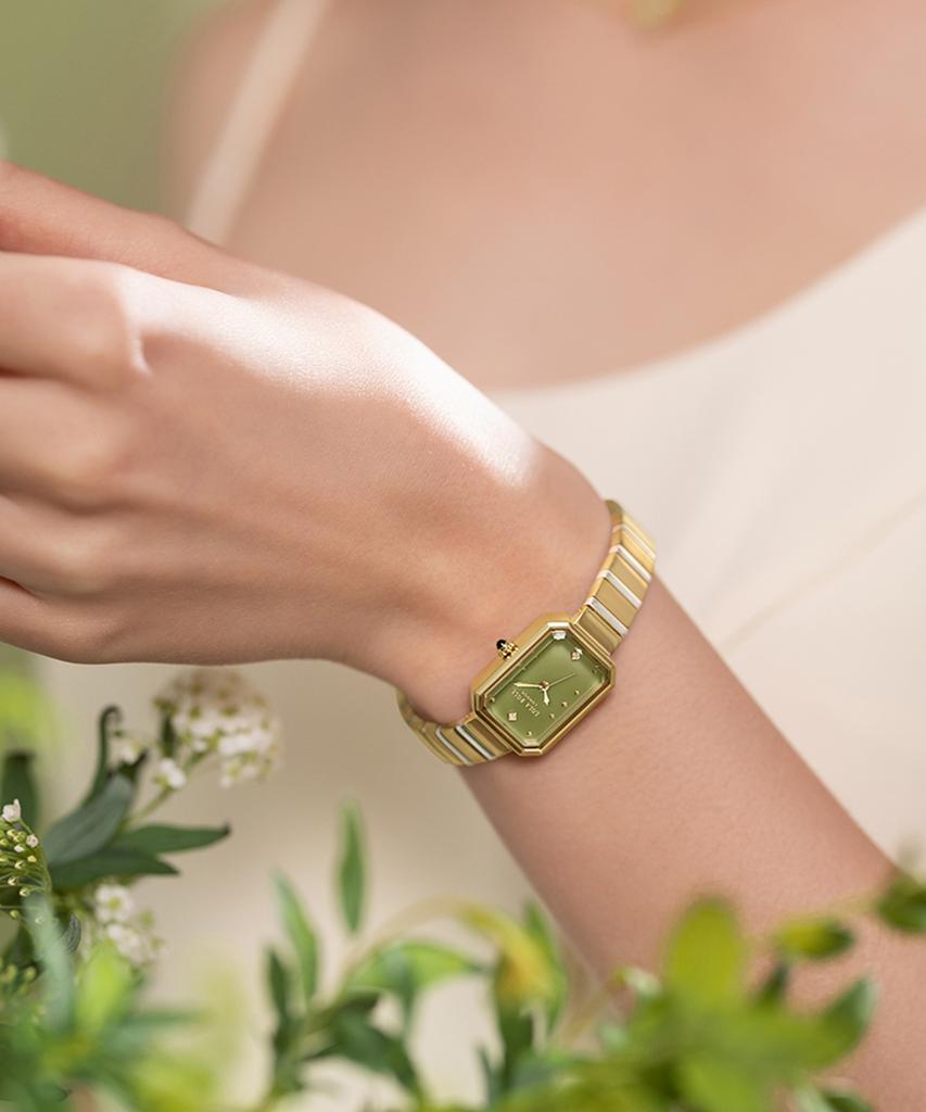 Lollalojeu Ms Lola Green Onyx Square Women'S Metal Watch