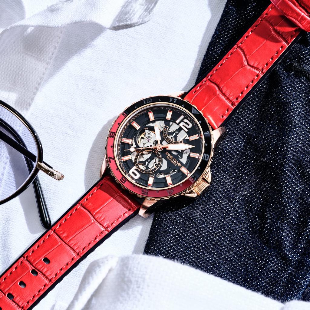 Часы TIME CRAFT DIVER AUTOMATIC Time Craft Diver Automatic с черным циферблатом из нержавеющей стали, автоматический механизм, калибр 45 мм, обычная гарантия, бренд часов Red [Angel