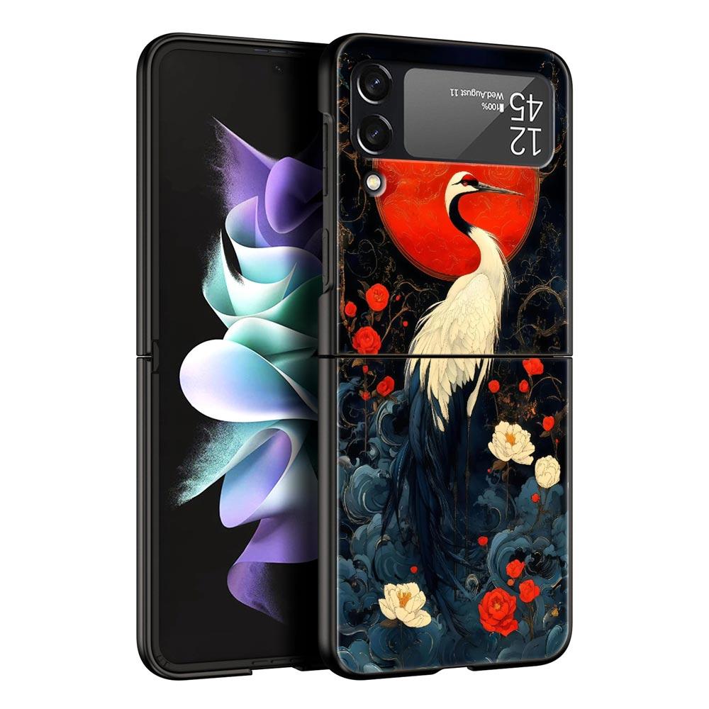 Японский стиль Арт Япония Чехол для телефона Samsung Galaxy Z Flip3 Flip4 Flip5 Чехол-оболочка для Z Flip 3 4 5 6 7 Жесткая складная крышка