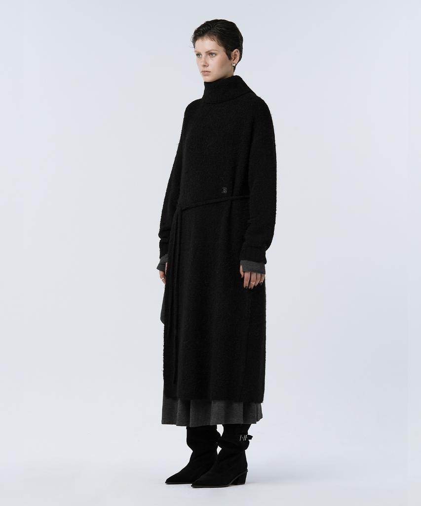 Teulimingbeodeu Turtleneck Knit One-Piece [Black]