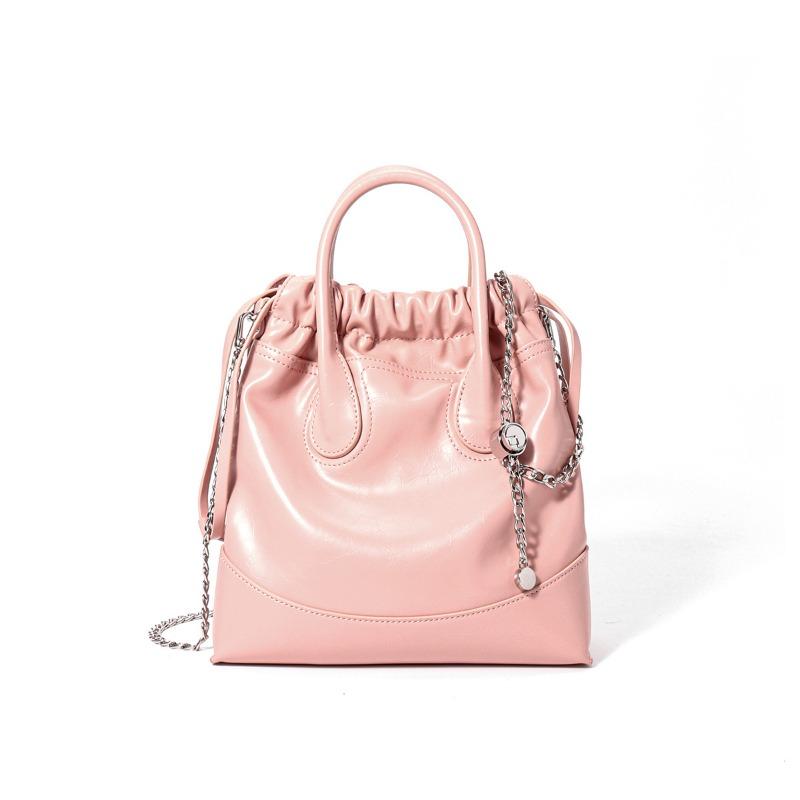 Fashionable Women's Bag Bucket Bag Genuine Leather Commuting Bag High-end Versatile Single-shoulder Handbag