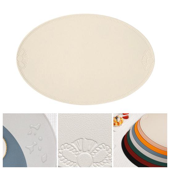Овальная подставка под тарелку, теплоизоляционная подкладка для обеденного стола, подставка из искусственной кожи, водонепроницаемая, защищает столешницу от царапин и пролитых жидкостей, для домашнего декора стола