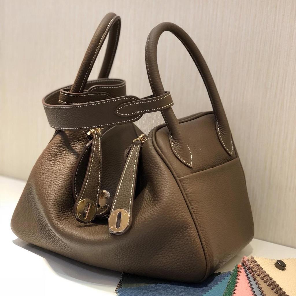 Women's Bag New Fashionable Togo Leather Luxury Single Shoulder Lindi Bag Handheld Doctor's Bag Versatile Cross Shoulder Women's Bag