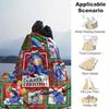 1pc. Christmas Eeyore Blanket, Festive Cartoon Decorative Throw for Home, Seasonal Gift Idea, Soft and Cozy for All Seasons,Soft Flannel Thr