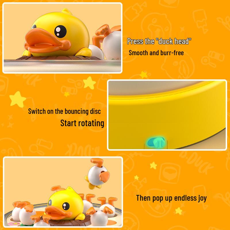B.Duck Little Yellow Duck Parent-Child Educational Bouncing Fishing Toy Gift