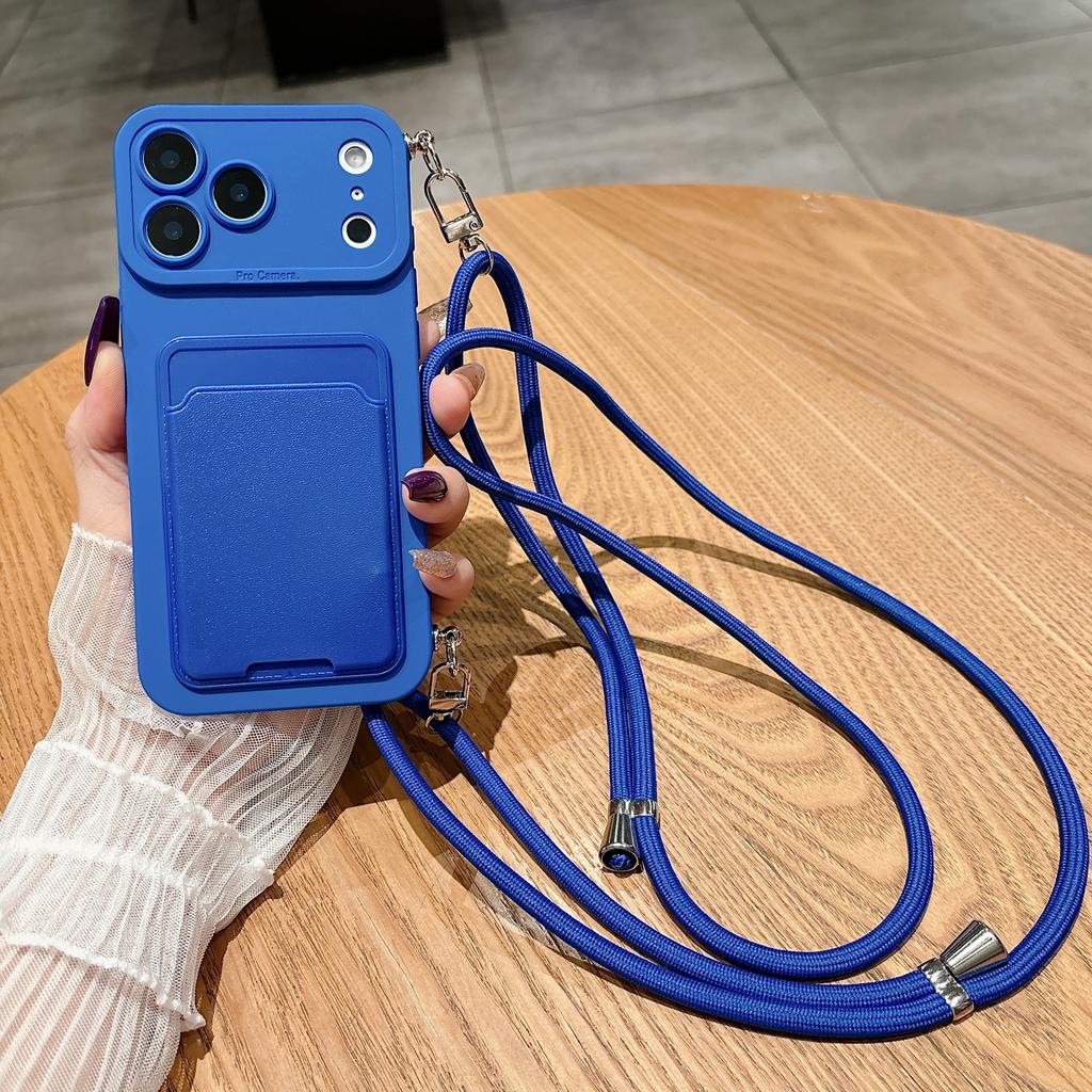 Роскошный чехол-кошелек с ремешком-шнурком на шею для iPhone 17 16 15 14 Plus 13 12 Pro Max Mini 17promax 17pro