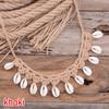 Women Natural Sea Cowrie Shell Summer Jewelry Rope Chain Choker Necklace Bohemian Shells Choker Girl Friendship Gifts