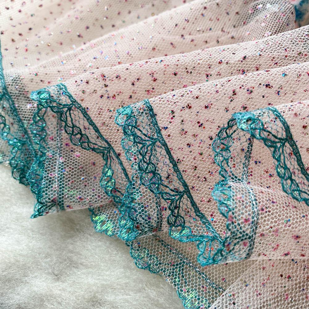 Летнее платье с коротким рукавом для автопортрета, женское сексуальное платье с квадратным воротником и оборками из сетки, дизайнерское подиумное вечернее платье миди