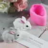 1 Pcs Cute Rabbit Silicone Mold Chocolate Mu Si Fondant Baking Cake Mold Plaster Drop Glue Handmade Soap Mold