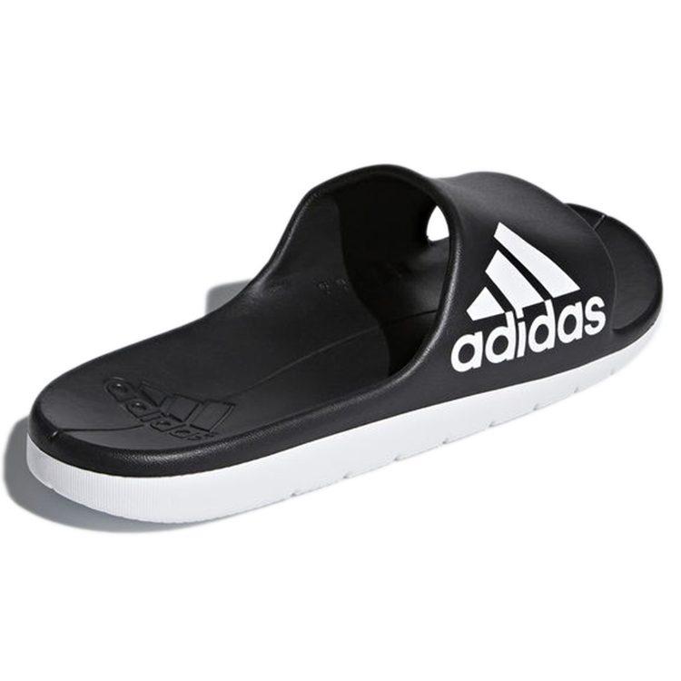 adidas Cloudfoam Удобная Резиновая Подошва Нескользящая Нескользящая Шлепанцы Унисекс Черный Белый CM7928