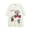 Graphic T-shirt Cartoon Print Women Retro Y2K Explosion T-shirt Hip Hop Couple Loose Oversized Half-sleeved Cotton Top Outfit