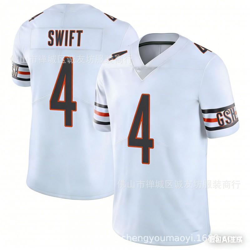 NFL Chicago Bears 4 Swift Football Jersey Mens White Sports Game