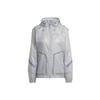 X Stella McCartney Collaboration Letter Logo Printed Hooded Zip Jacket Women Jacket Light-Cyan-Grey HG6866