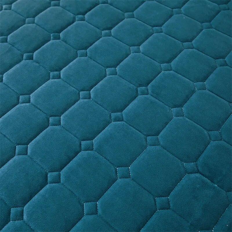 Плотное бархатное покрывало и наволочка, двойное покрывало Queen King, стеганая мягкая простыня, юбка с рюшами и вышивкой