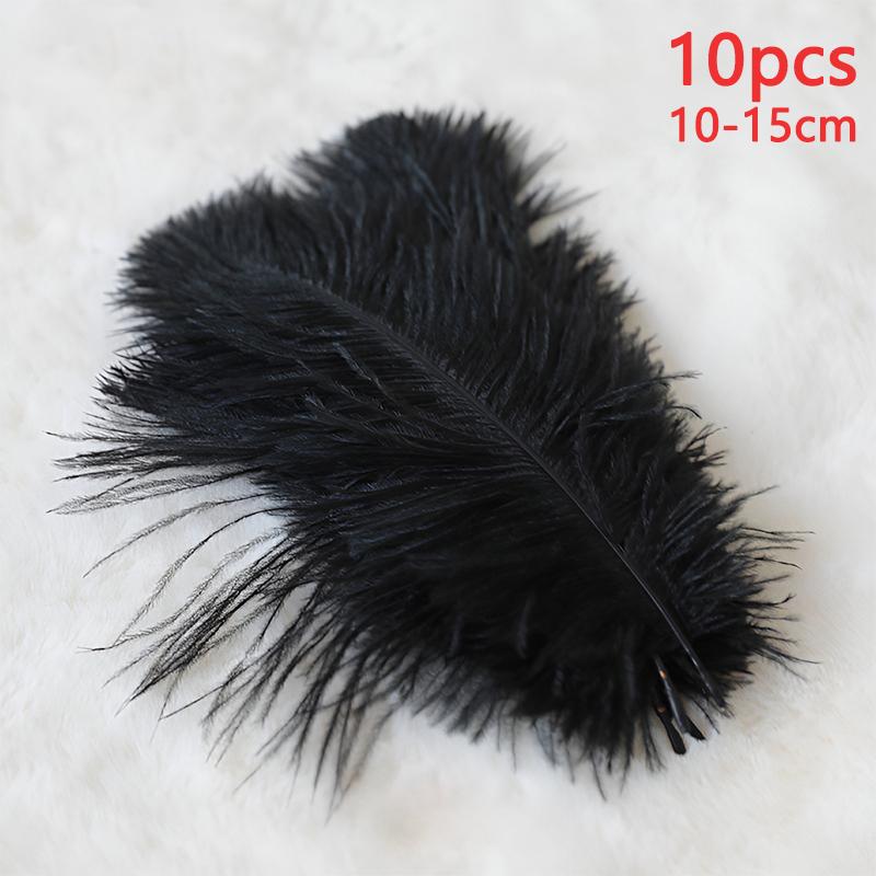 10 шт. Страусиные перья 10 15 см Отделка Ткань Черный Белый Плюмас Маленькие Для Поделок Украшение Вазы Композиция Цветок Карнавал