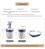 European Style Snowflake Glaze Ceramic Bathroom Set: Pink Mouthwash Cup, Hand Sanitizer Bottle, and More