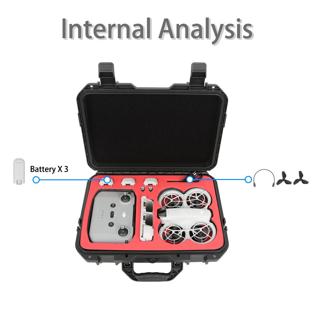 Portable Hard Carrying Case for DJI Neo Drone 2024 Fly More Combo PU Travel Storage Bag Waterproof Protector Accessories
